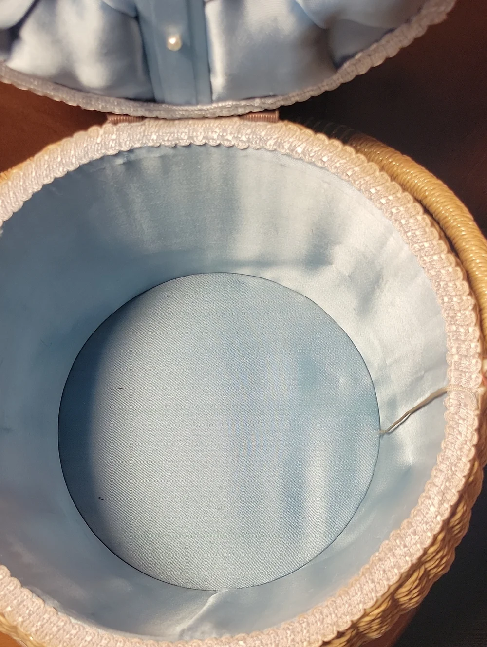 Woven Sewing Basket with Teal Accents - Home Accents